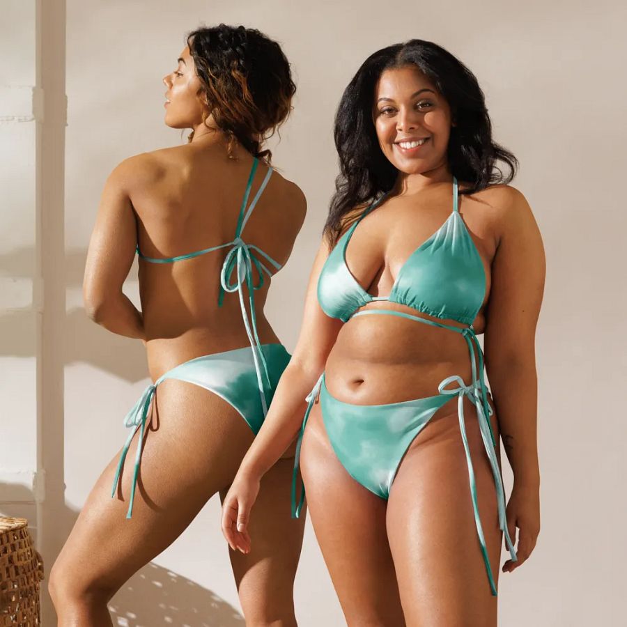 All-Over Print String Bikini - Cloudy Green product image (12)