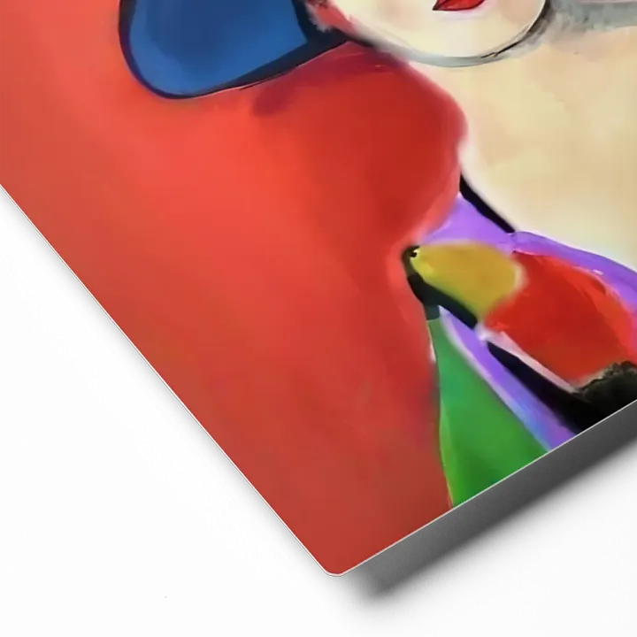 Donna with Hat Glossy Metal Print product image (2)