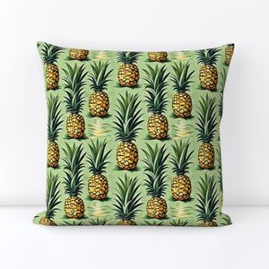 Seamless Pattern - Pineapples on a Green Background product image (5)