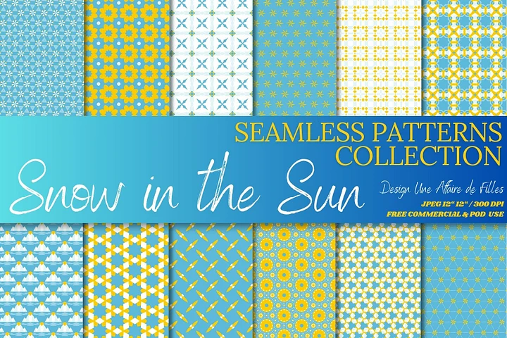 SNOW IN THE SUN - 12 SEAMLESS PATTERNS DIGITAL PAPERS product image (1)