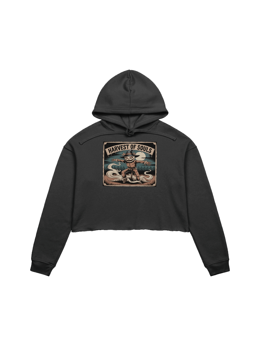 Midnight Veil Designs Women's Harvest of Souls Crop Hoodie - Black Gothic Fleece, Sizes S-2XL product image (1)