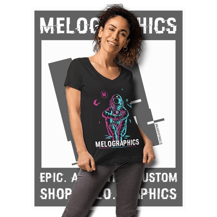 #MeloCrew Vibes: Duotone - Classic Women's V-Neck T-Shirt | #MadeByMELO product image (1)