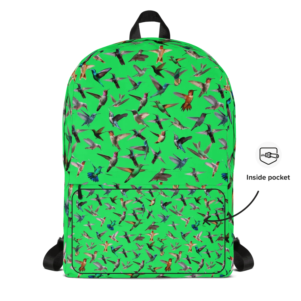 vibrant green hummingbird Backpack for the young at heart product image (10)
