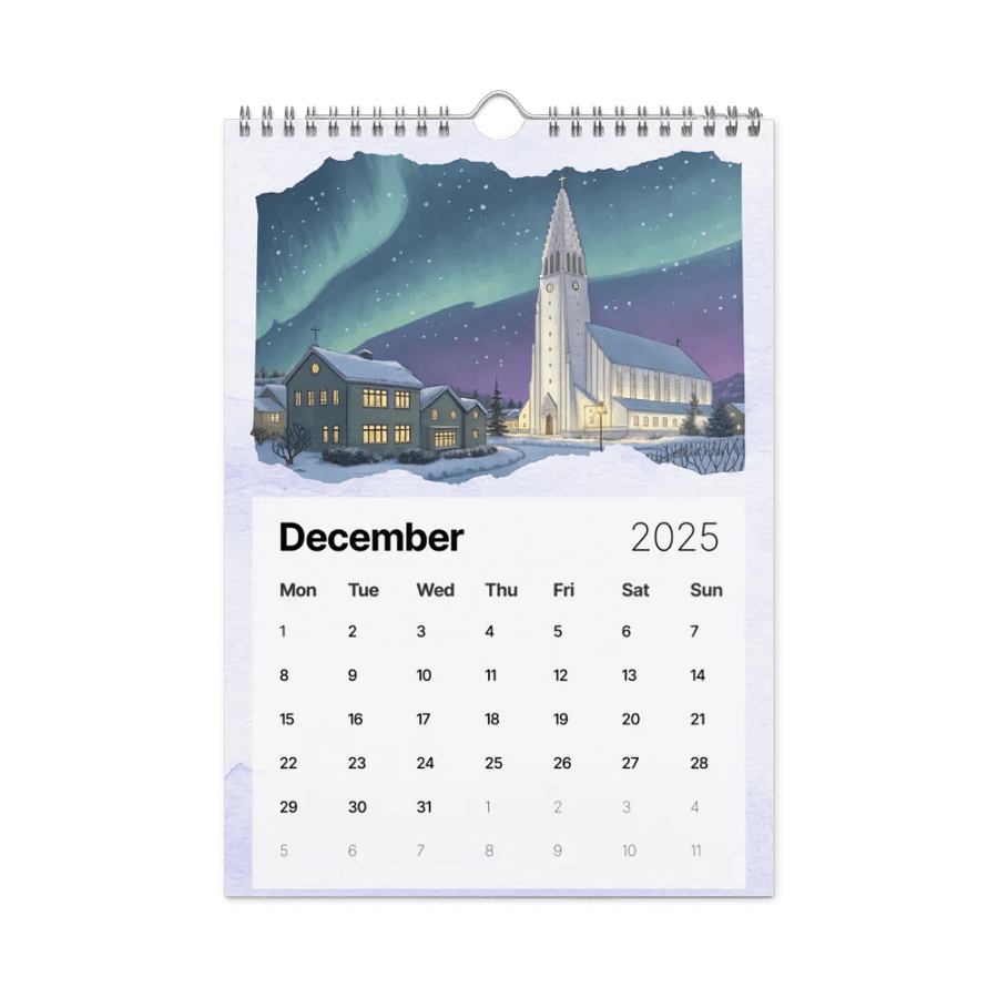 WORLD CAPITALS WATERCOLOR WALL CALENDAR 2025 product image (4)