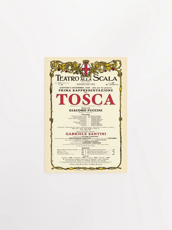 Vintage-Style La Scala Tosca Opera Poster product image (2)