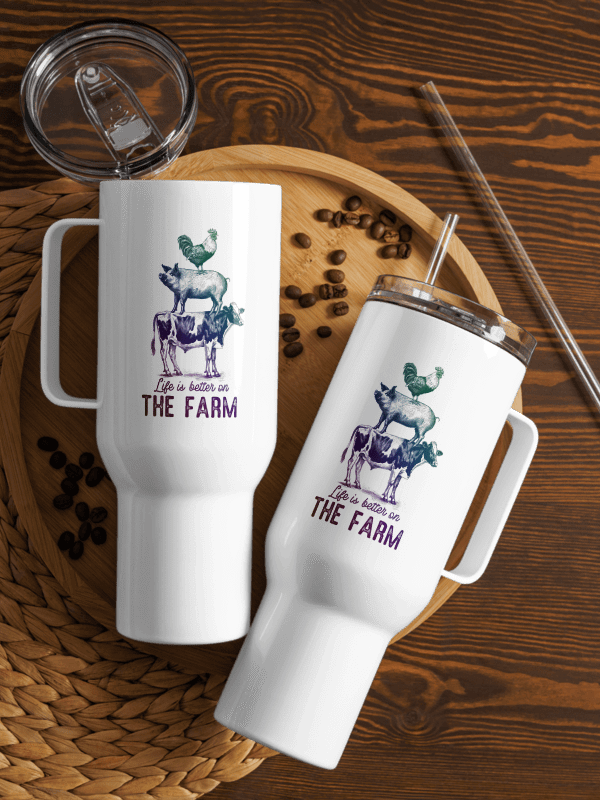 "Life is better on the farm" Travel Mug with a Handle product image (14)