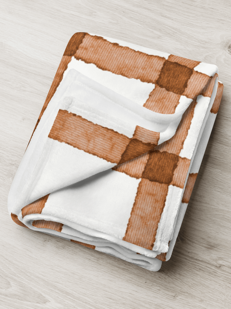 COZY GINGHAM CINNAMON BLANKET IN TWO SIZES product image (5)