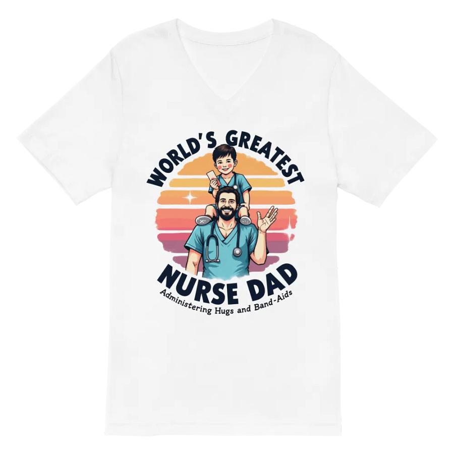 World's Greatest Nurse Dad V-Neck Tee product image (2)