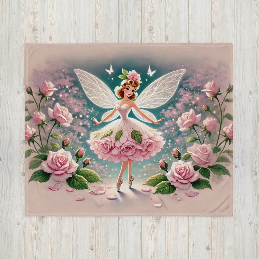 Pink Rose Fairy Snuggly Soft Throw Blanket product image (1)
