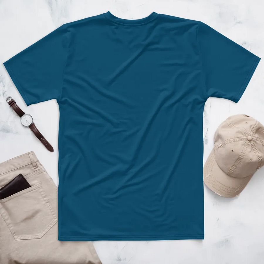 Plain Dark Blue True Summer Men's Crewneck Polyester Heavyweight Premium T-Shirt by Treasure Pie product image (2)