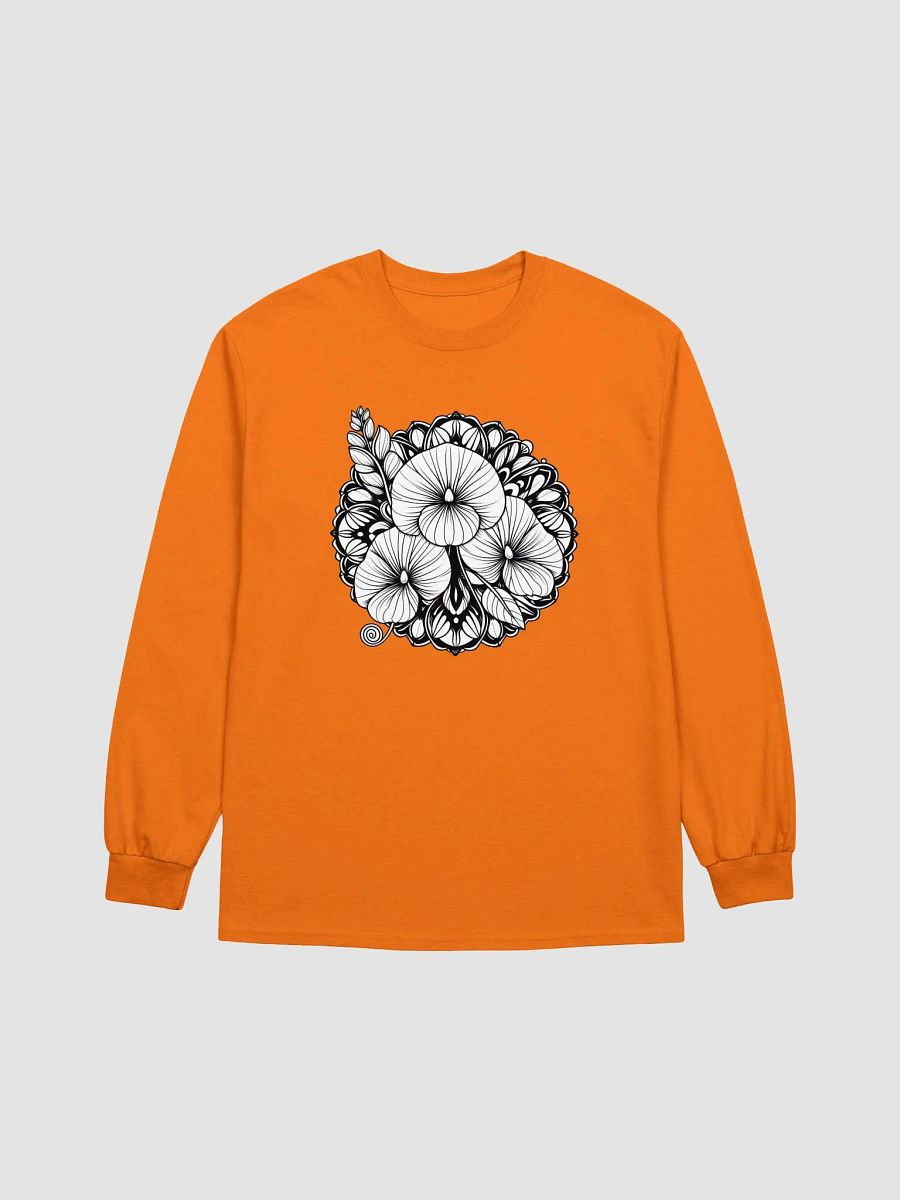 Gildan Ultra Cotton Long Sleeve T-Shirt | AI-Designed Flower Mandala Motif product image (1)