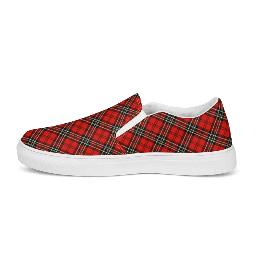 Red Vintage Plaid Men's Slip On Shoes product image (6)