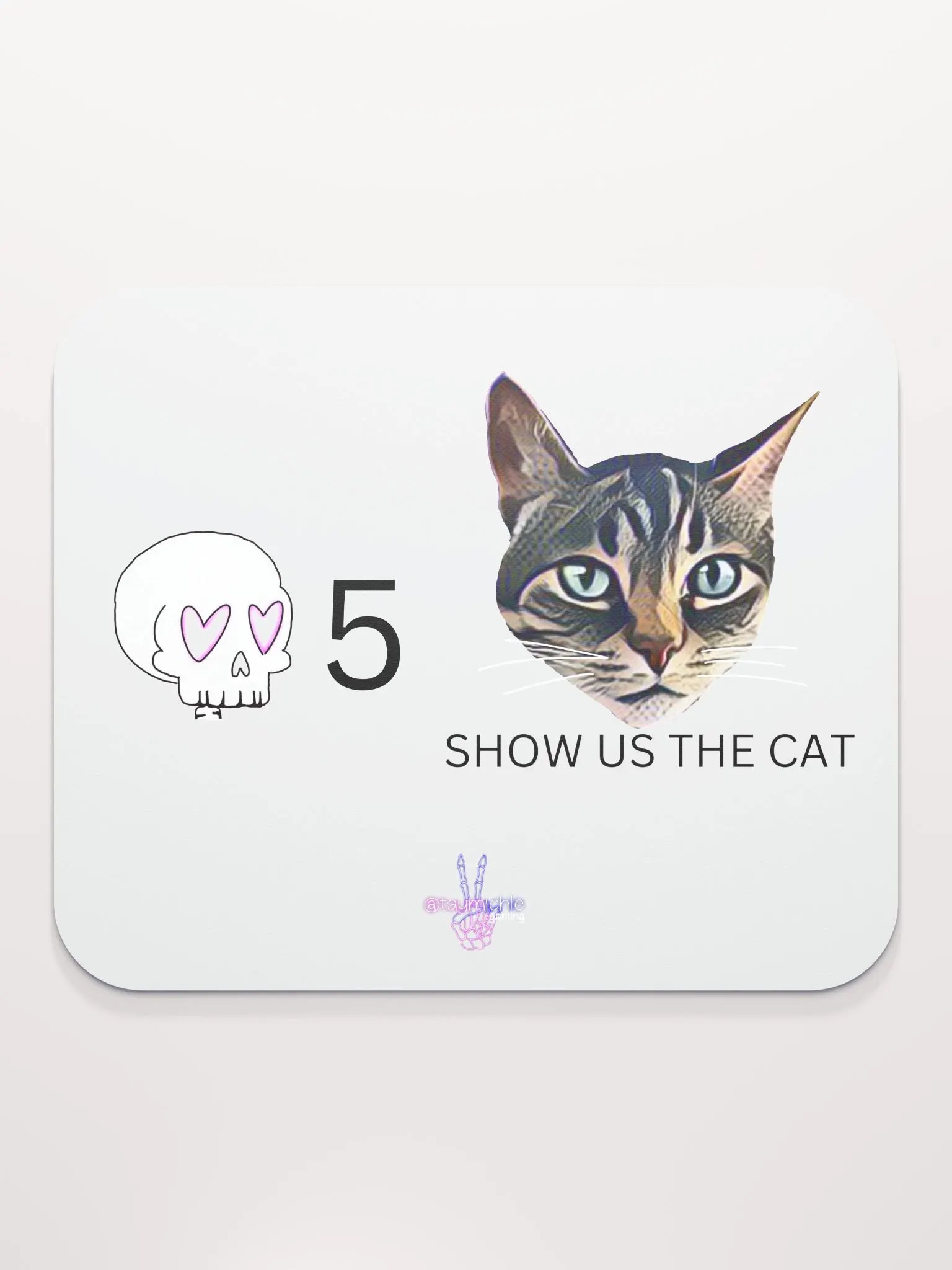 White Mouse Pad Channel Points Show Us the Cat product image (2)