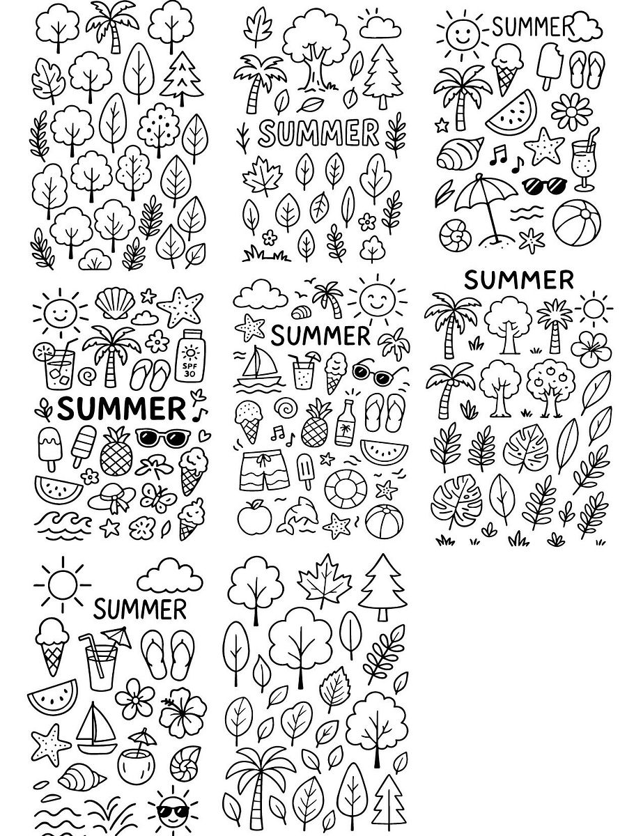Summer Doodles Instant Download product image (7)