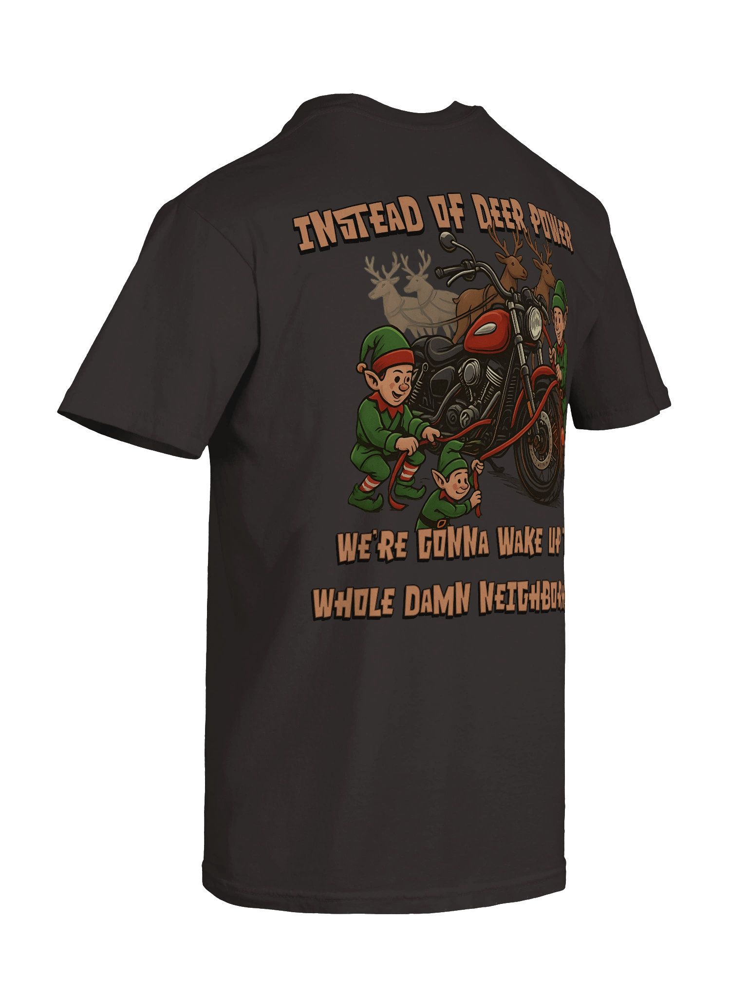 Throttle & Iron “Reindeer Power” Holiday Tee — Neighborhood Edition (Pocket Design) product image (10)