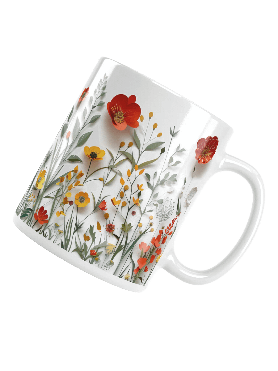 Multicolor Floral White Glossy Ceramic Mug by Treasure Pie product image (6)