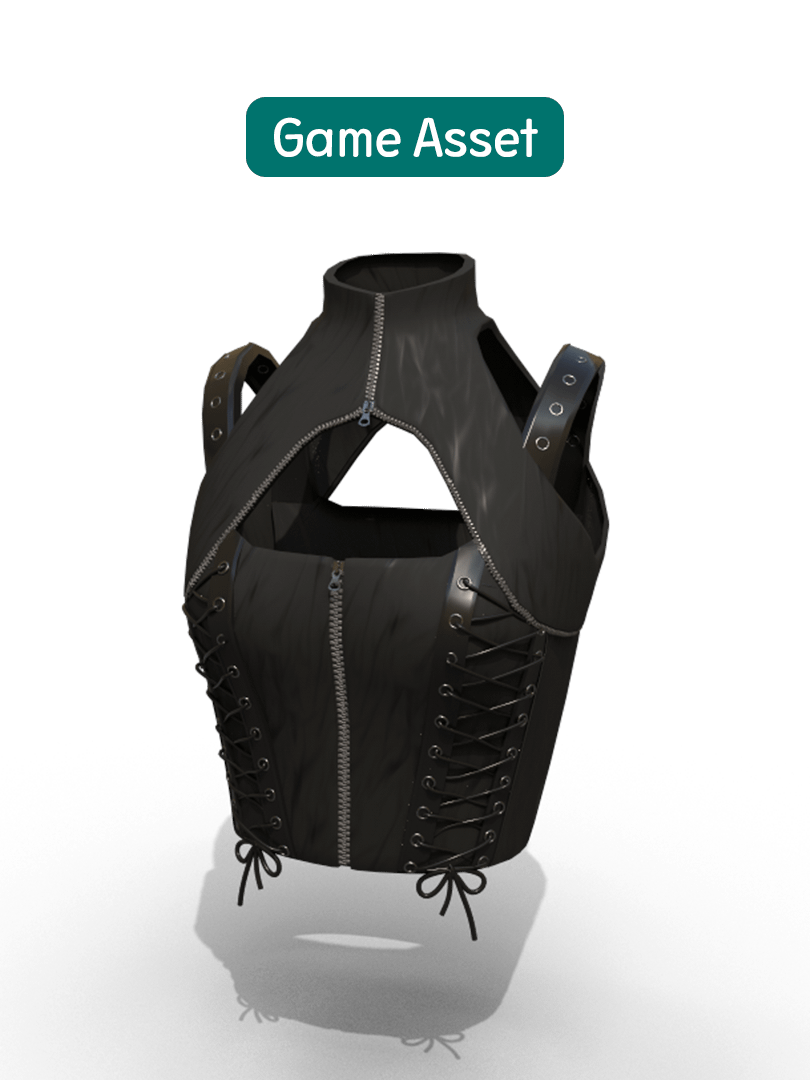 Goth Top /Unwarapping, Fbx, Obj product image (1)