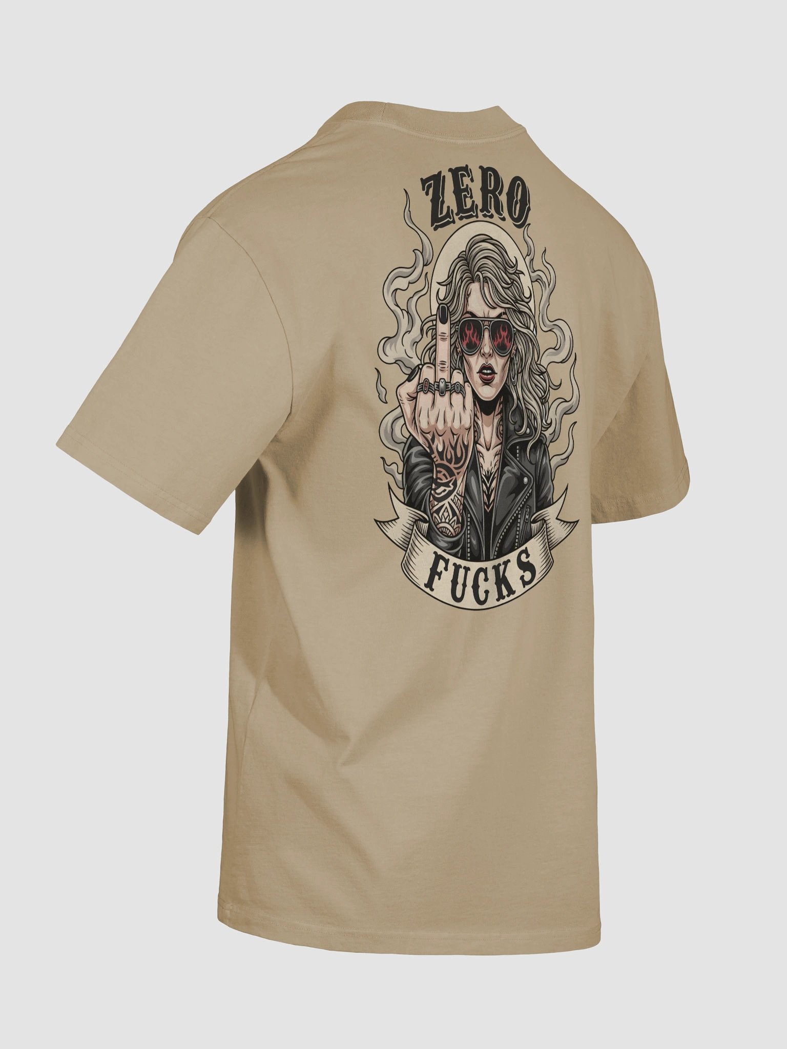 ZERO F**S – Badass Feminine Middle Finger Statement Tee product image (23)