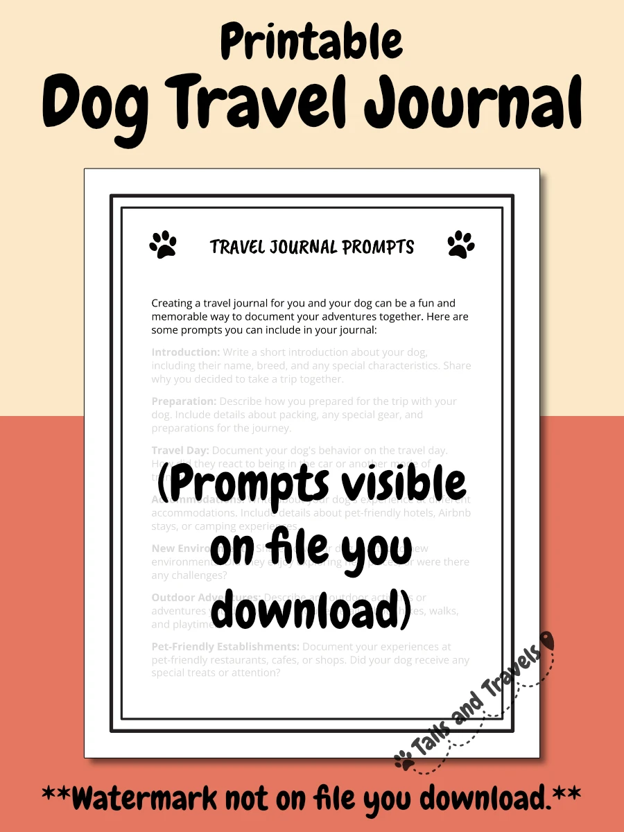 Printable Dog Travel Journal product image (3)