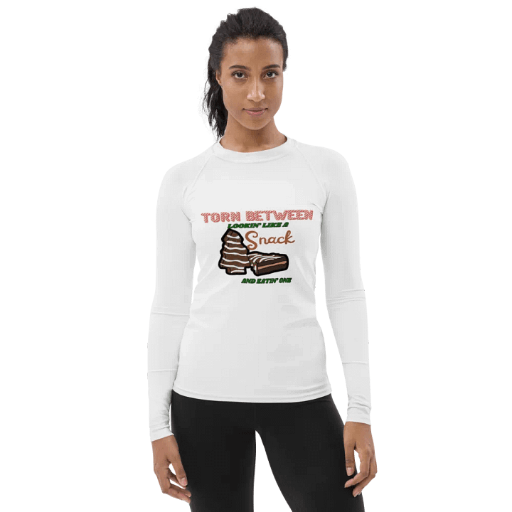 Chocolate Snack Torn Between Women's Rash Guard product image (1)
