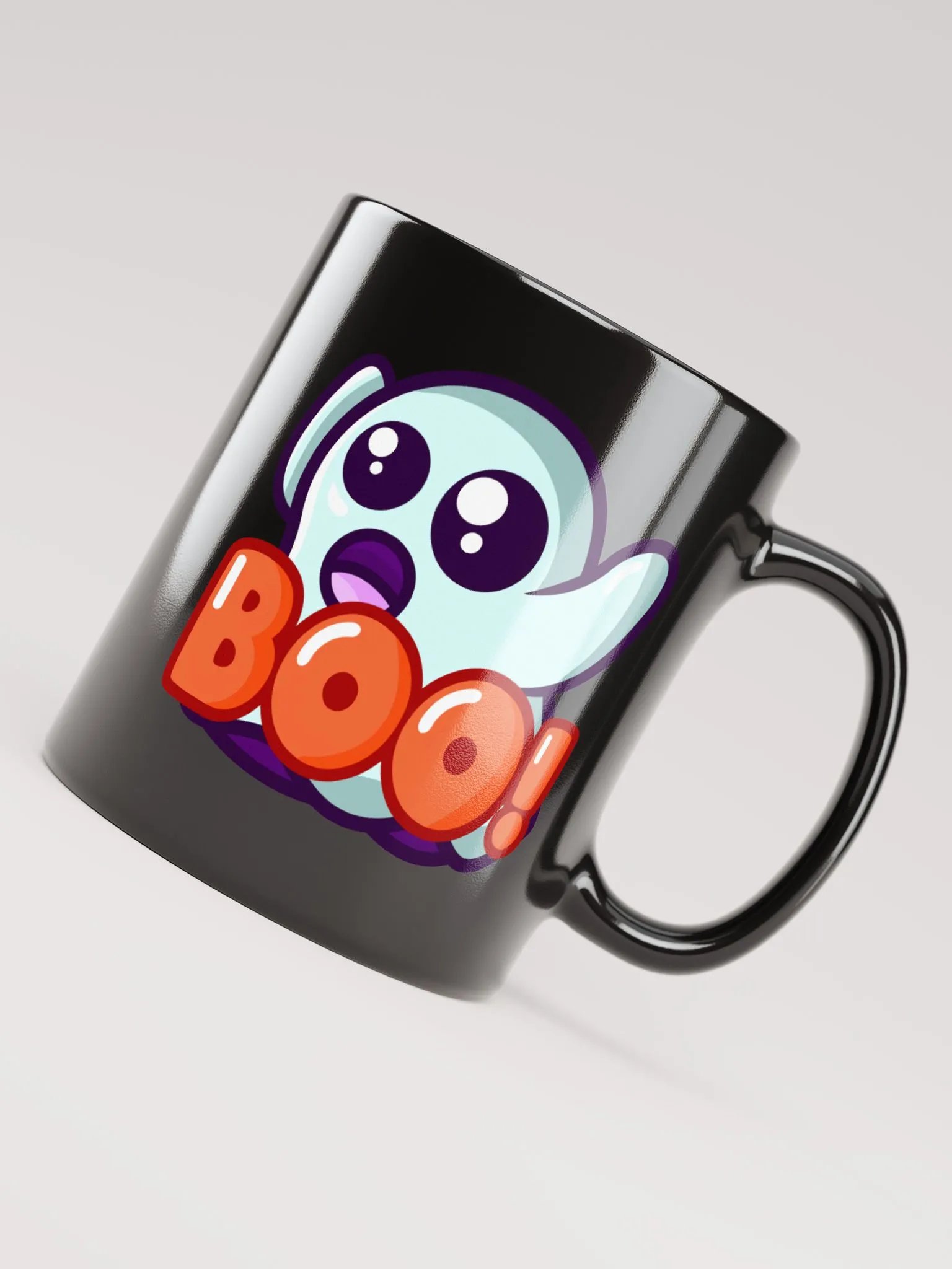 GHOSTIE BOO GLOSSY BLACK MUG product image (3)