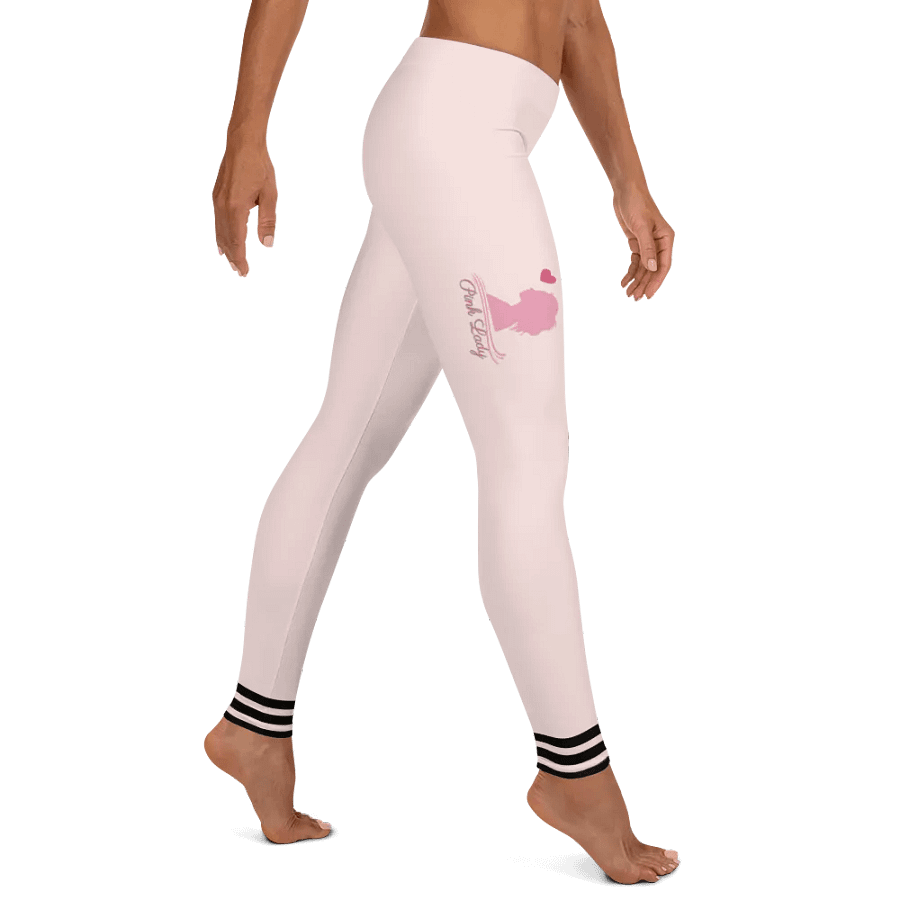 All-Over Print Leggings-Backfill Misty Rose colour with Pink Lady design black stripes product image (5)