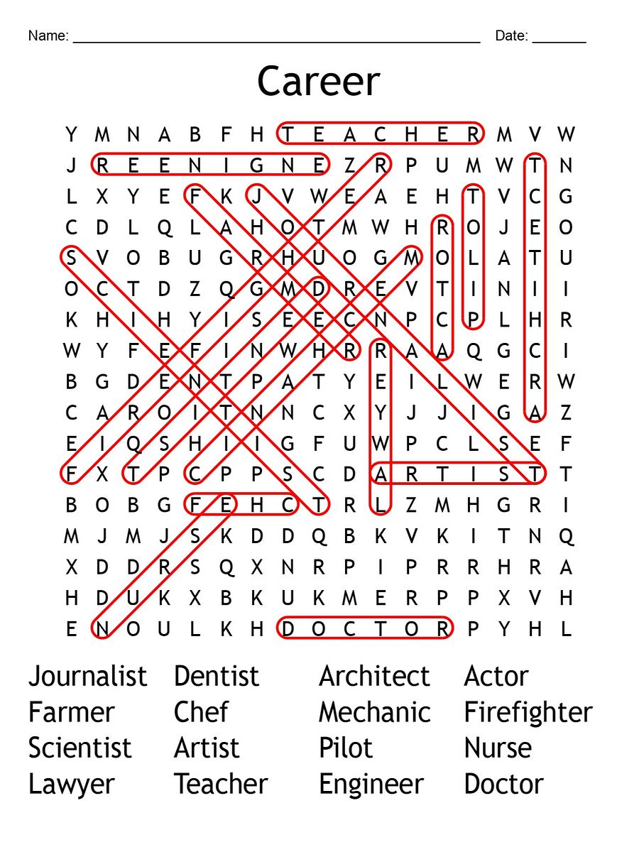 Printable Career Word Search Puzzle product image (2)