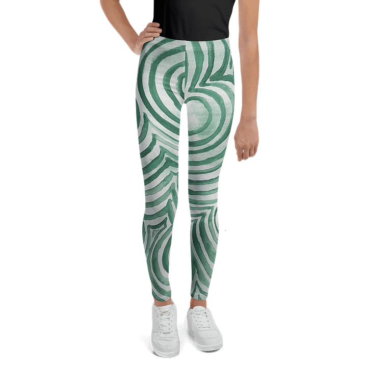 "Green Swirl" Youth Leggings product image (1)