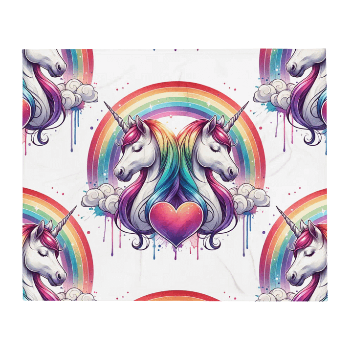 Rainbow Unicorn Dreams Throw Blanket product image (2)