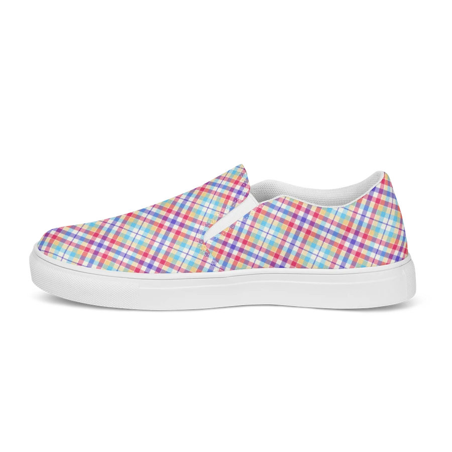 Purple, Pink, and Blue Plaid Women's Slip-On Shoes product image (6)