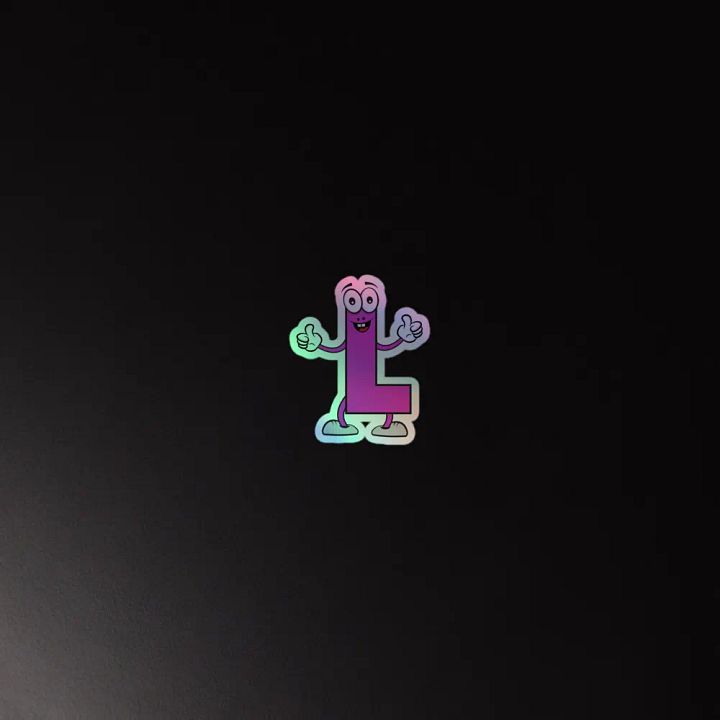 L Letter Cartoon Character Holographic Sticker product image (2)