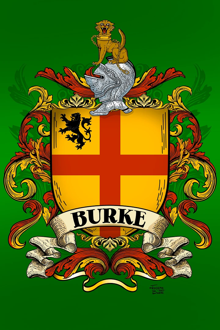 The Burke Family Coat of Arms Crest Digital Art product image (1)