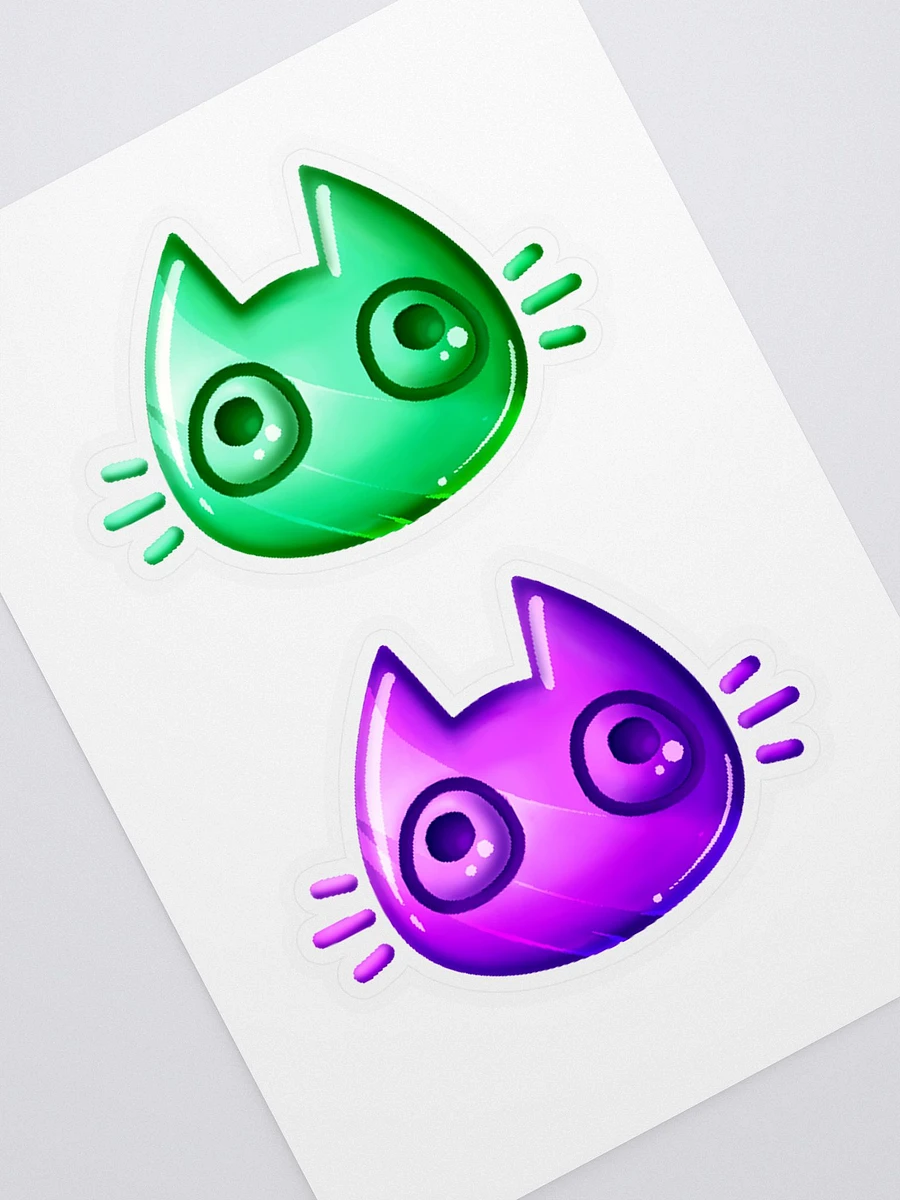 Green and Purple cat face stickers product image (2)