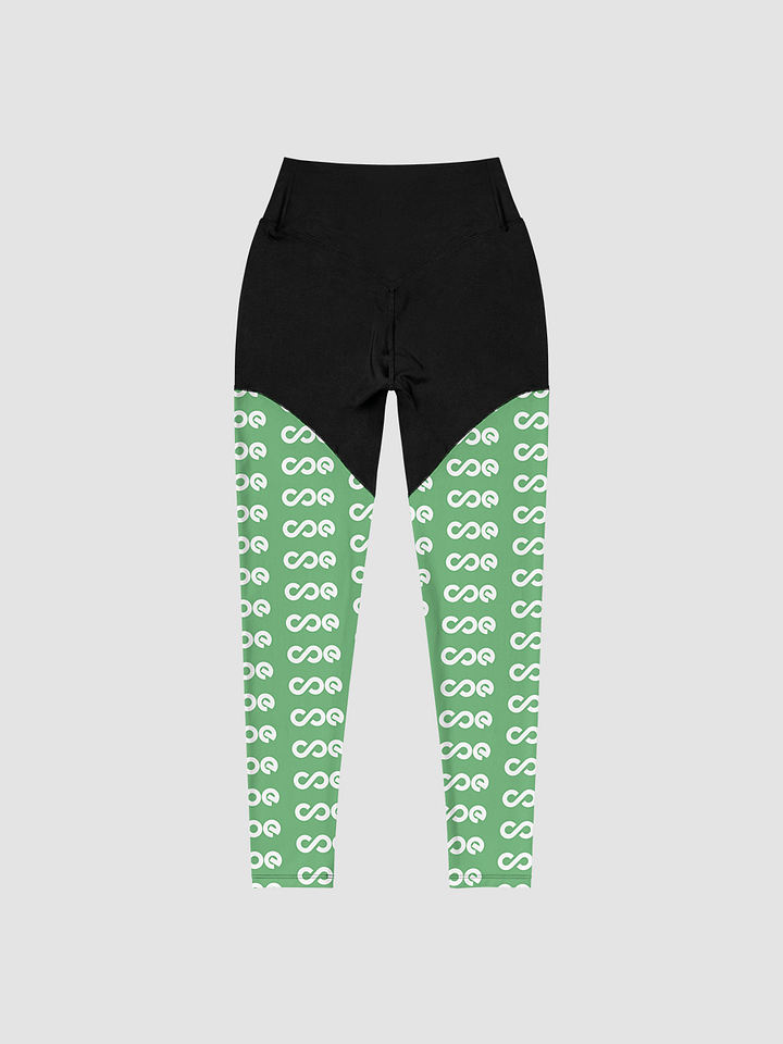 COE Premium Sports Leggings Black & Green - White Logo product image (2)