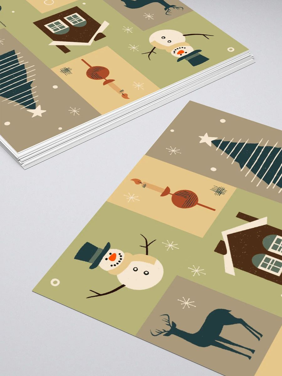 Mid-century retro Christmas Kiss Cut Sticker product image (5)
