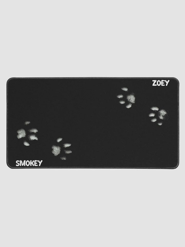 Smokey & Zoey Paw Print Desk Mat (Inverted Black) product image (1)