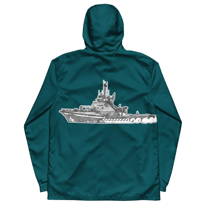Teal Foss Tugboat Sketch Windbreaker product image (1)