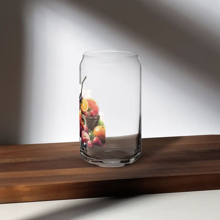 Fruit juice with fruit slice mixed water affect design-02-Can-Shaped Glass product image (2)