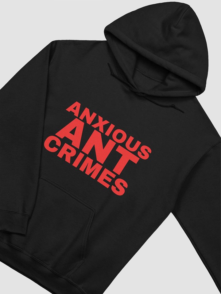 Anxious Ant Crimes Red Text Hoodie product image (2)