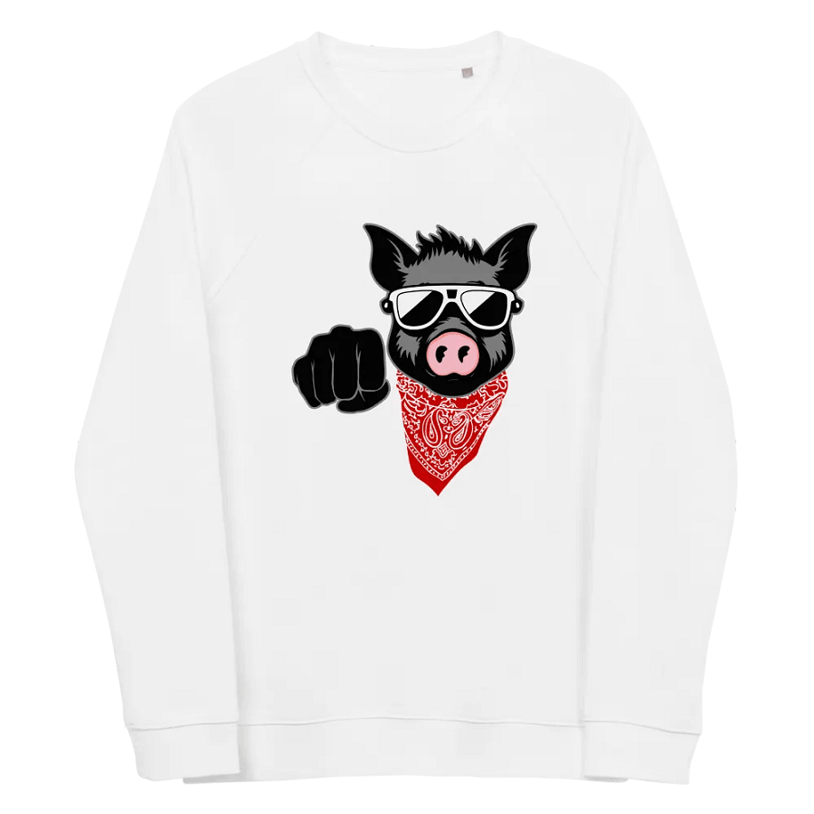 Kinky Fist Pig · organic raglan sweatshirt product image (3)