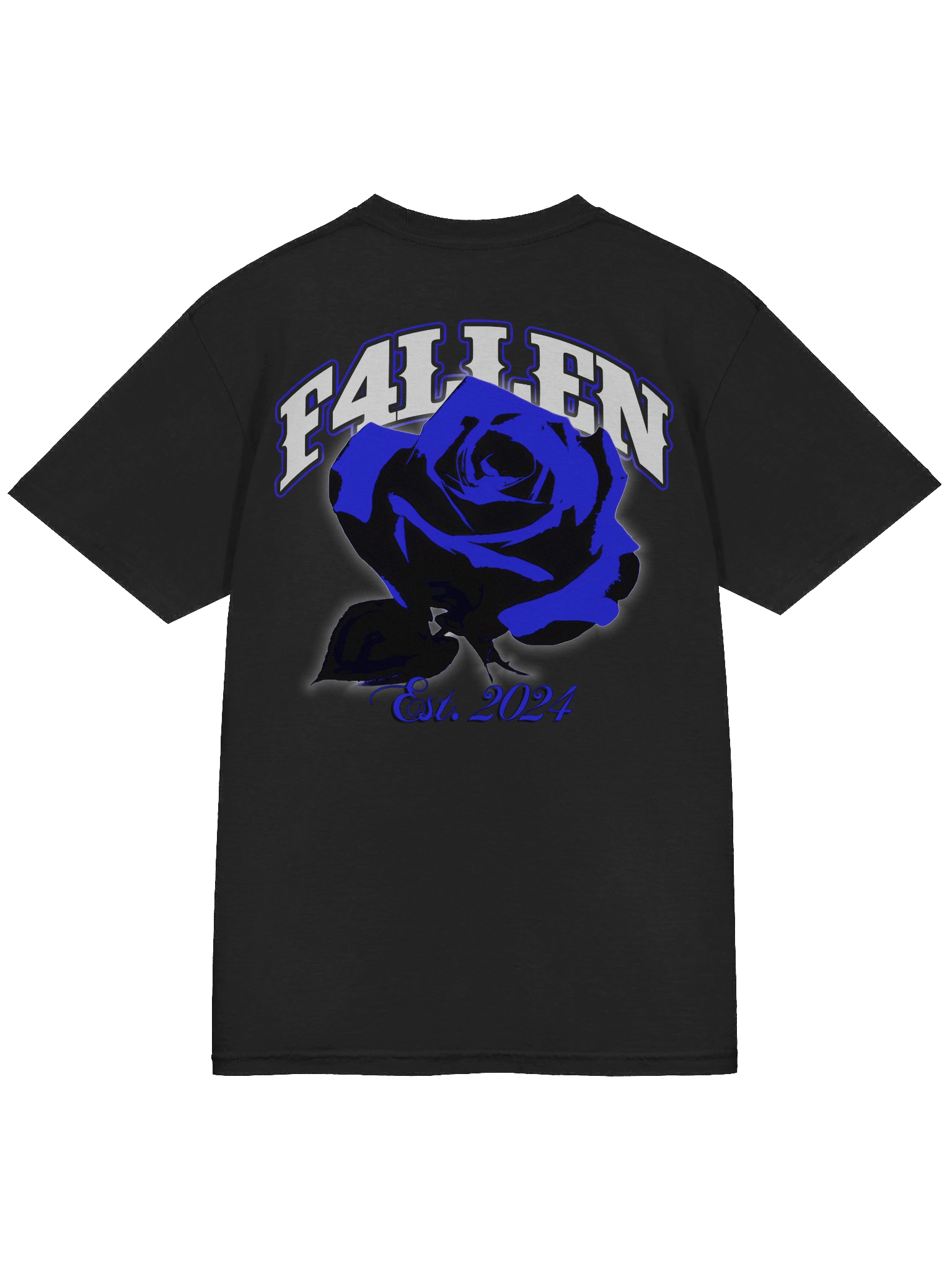F4LLEN Blue Flower T-shirt [ Black ] product image (3)