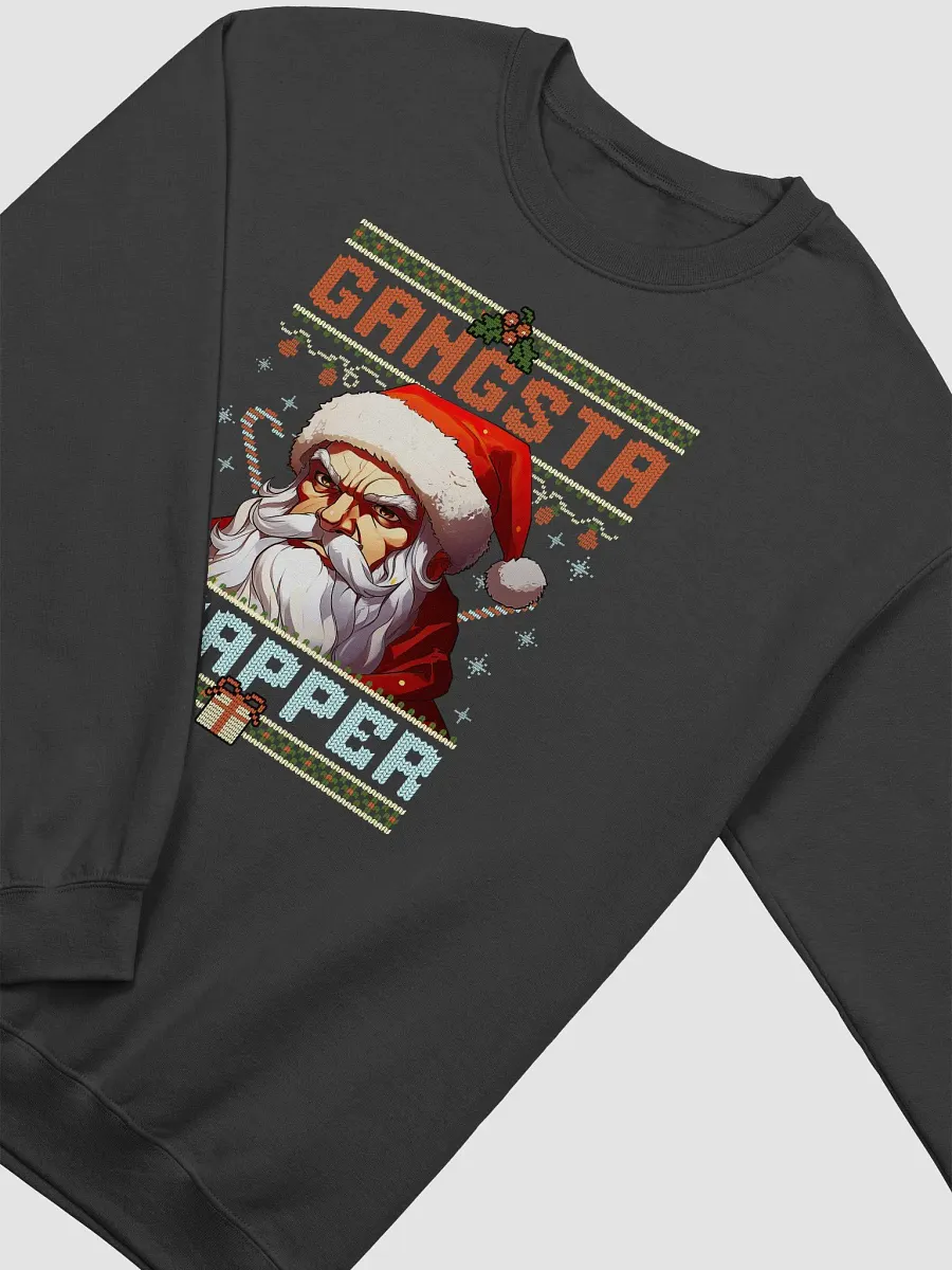 Gangsta Wrapper Santa Crewneck Sweatshirt product image (2)