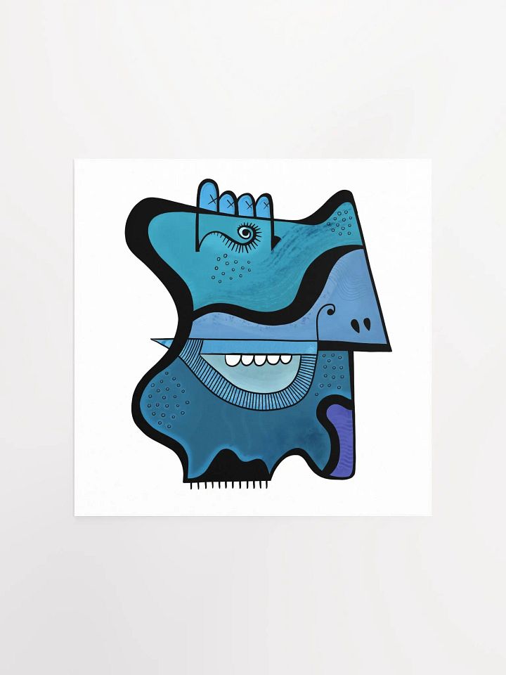 Blue Face Square Poster product image (3)