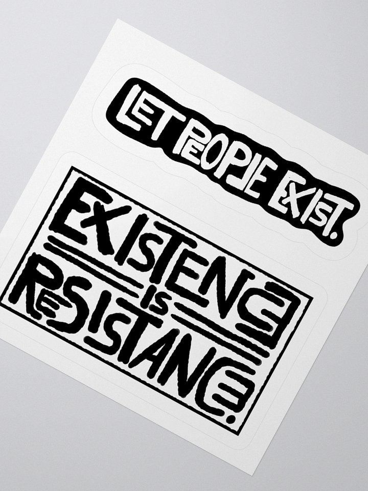 EXISTANCE IS RESISTANCE. Sticker - Set of 2 product image (2)