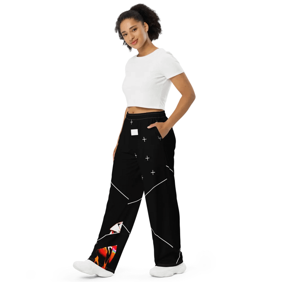 The 369-XP RED CORE All-Over Print Unisex Wide-Leg Pants product image (10)