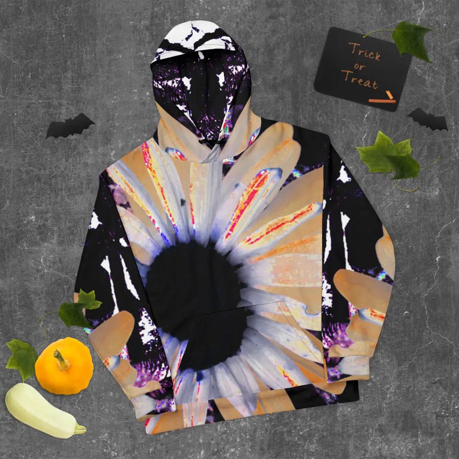 Abstract Neon Daises All Over Print Pull On Hoodie product image (9)