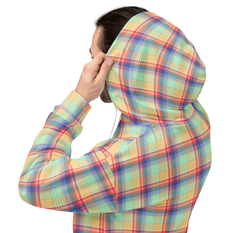 Bright Pastel Plaid Hoodie product image (8)