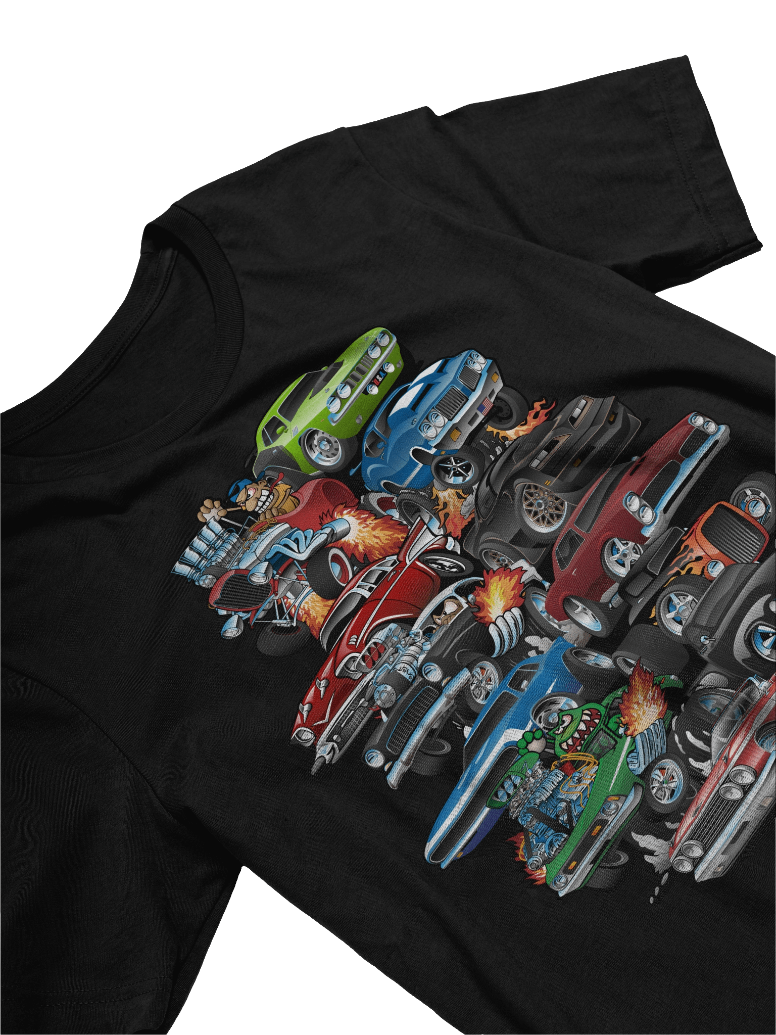 Car Madness! Muscle Cars, Classic Cars and Hotrods Cartoon T-Shirt product image (2)