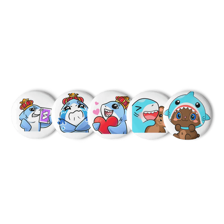 Crowned Shark Pin Buttons Set product image (1)