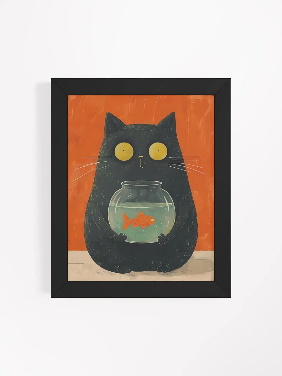 Whimsical Cat and Fishbowl Poster product image (5)